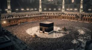 Pilgrims performing Tawaf around the Kaaba in the Mataf area during Hajj season.