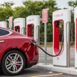 Tesla EV charging stations
