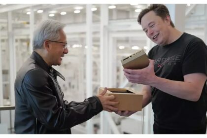 Elon Musk and Jensen Huang speaking about AI at the U.S.–Saudi Investment Forum 2025